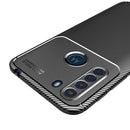 For Motorola One Fusion Carbon Fiber Texture Shockproof TPU Case(Blue)