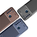 For Motorola One Fusion Carbon Fiber Texture Shockproof TPU Case(Blue)
