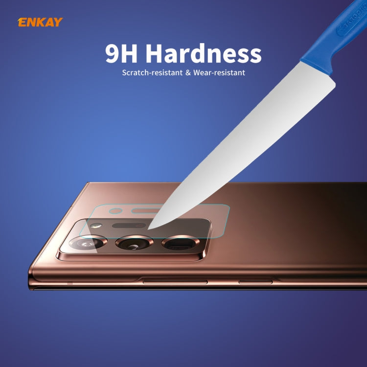 For Samsung Galaxy Note20 Ultra 2 PCS Hat-Prince ENKAY 0.2mm 9H 2.15D Round Edge Rear Camera Lens Tempered Glass Film Protector