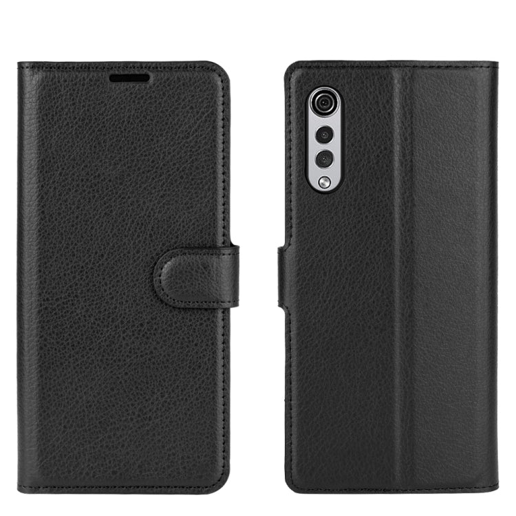 For LG Velvet Litchi Texture Horizontal Flip Protective Case with Holder & Card Slots & Wallet(Black)