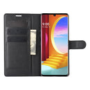 For LG Velvet Litchi Texture Horizontal Flip Protective Case with Holder & Card Slots & Wallet(Black)
