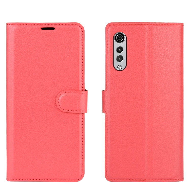 For LG Velvet Litchi Texture Horizontal Flip Protective Case with Holder & Card Slots & Wallet(Red)