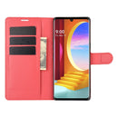 For LG Velvet Litchi Texture Horizontal Flip Protective Case with Holder & Card Slots & Wallet(Red)