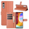 For LG Velvet Litchi Texture Horizontal Flip Protective Case with Holder & Card Slots & Wallet(Brown)