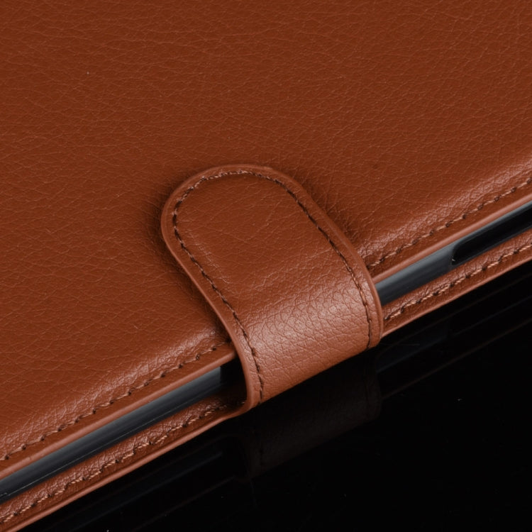 For LG Velvet Litchi Texture Horizontal Flip Protective Case with Holder & Card Slots & Wallet(Brown)