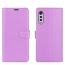 For LG Velvet Litchi Texture Horizontal Flip Protective Case with Holder & Card Slots & Wallet(Purple)