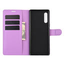 For LG Velvet Litchi Texture Horizontal Flip Protective Case with Holder & Card Slots & Wallet(Purple)