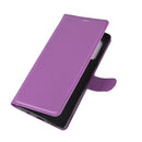 For LG Velvet Litchi Texture Horizontal Flip Protective Case with Holder & Card Slots & Wallet(Purple)
