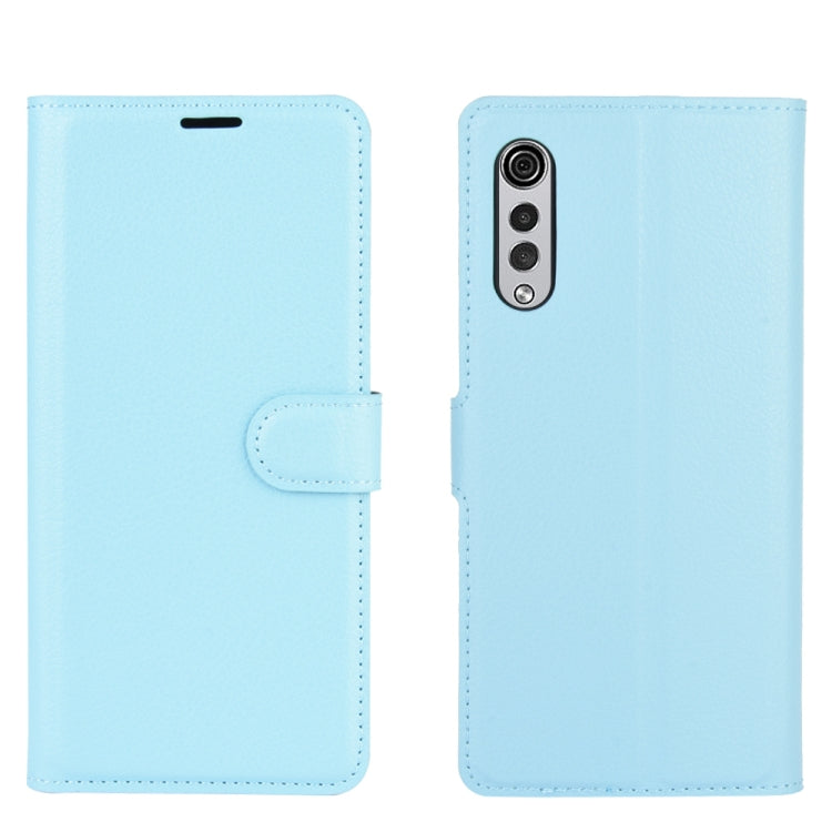 For LG Velvet Litchi Texture Horizontal Flip Protective Case with Holder & Card Slots & Wallet(Blue)