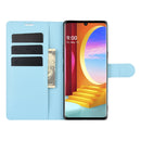 For LG Velvet Litchi Texture Horizontal Flip Protective Case with Holder & Card Slots & Wallet(Blue)