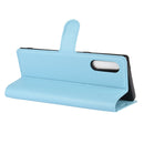 For LG Velvet Litchi Texture Horizontal Flip Protective Case with Holder & Card Slots & Wallet(Blue)