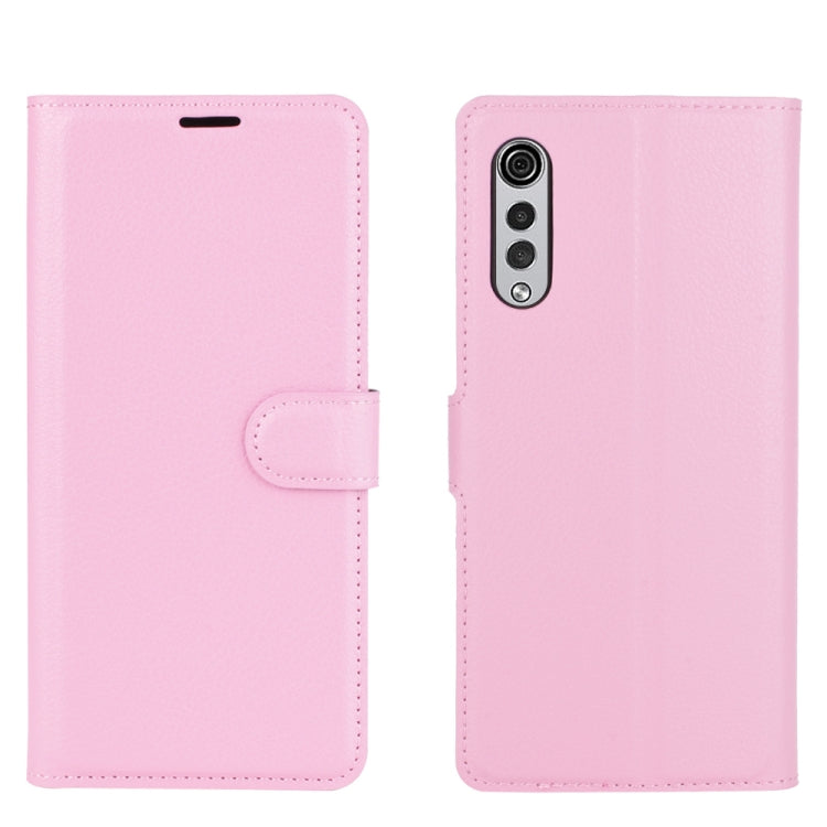 For LG Velvet Litchi Texture Horizontal Flip Protective Case with Holder & Card Slots & Wallet(Pink)