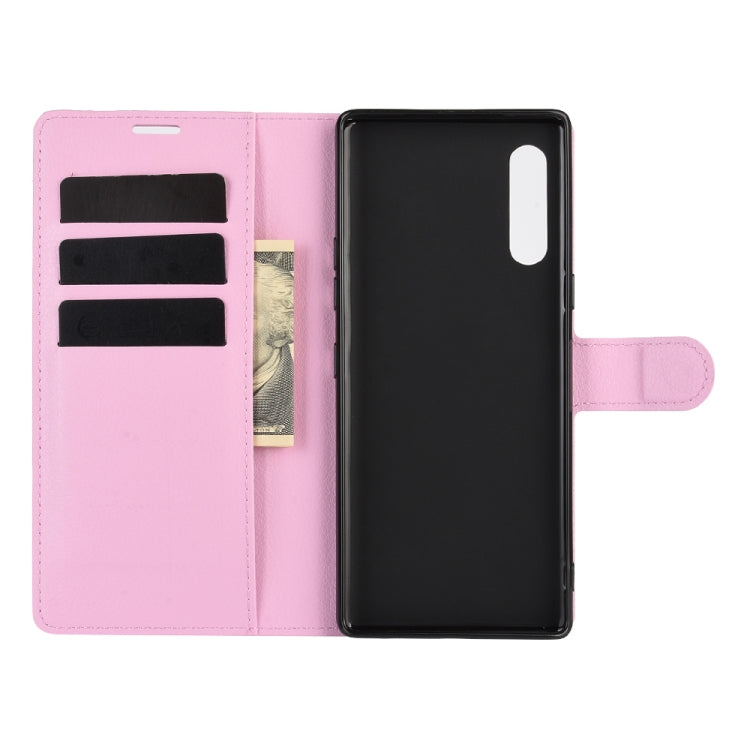 For LG Velvet Litchi Texture Horizontal Flip Protective Case with Holder & Card Slots & Wallet(Pink)