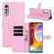 For LG Velvet Litchi Texture Horizontal Flip Protective Case with Holder & Card Slots & Wallet(Pink)