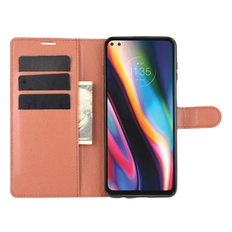 For Motorola Moto G 5G Plus Litchi Texture Horizontal Flip Protective Case with Holder & Card Slots & Wallet(Brown)