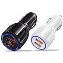 Qc3.0 Dual USB 6A Vehicle Fast Charger / Mobile Phone Tablet Fast Charging(White)