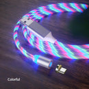 USB to Micro USB Magnetic Suction Colorful Streamer Mobile Phone Charging Cable, Length: 1m(Color Light)
