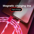 USB to Micro USB Magnetic Suction Colorful Streamer Mobile Phone Charging Cable, Length: 1m(Red Light)