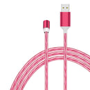 USB to Micro USB Magnetic Suction Colorful Streamer Mobile Phone Charging Cable, Length: 1m(Red Light)