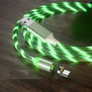 USB to Micro USB Magnetic Suction Colorful Streamer Mobile Phone Charging Cable, Length: 1m(Green Light)