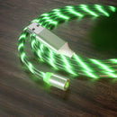 USB to Micro USB Magnetic Suction Colorful Streamer Mobile Phone Charging Cable, Length: 1m(Green Light)