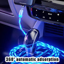 USB to Micro USB Magnetic Suction Colorful Streamer Mobile Phone Charging Cable, Length: 1m(Blue Light)