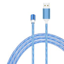 USB to Micro USB Magnetic Suction Colorful Streamer Mobile Phone Charging Cable, Length: 1m(Blue Light)