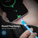 USB to Micro USB Magnetic Suction Colorful Streamer Mobile Phone Charging Cable, Length: 1m(Blue Light)