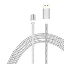 USB to Micro USB Magnetic Suction Colorful Streamer Mobile Phone Charging Cable, Length: 2m(Color Light)
