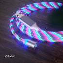 USB to Micro USB Magnetic Suction Colorful Streamer Mobile Phone Charging Cable, Length: 2m(Color Light)
