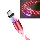 USB to Micro USB Magnetic Suction Colorful Streamer Mobile Phone Charging Cable, Length: 2m(Red Light)
