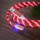 USB to Micro USB Magnetic Suction Colorful Streamer Mobile Phone Charging Cable, Length: 2m(Red Light)