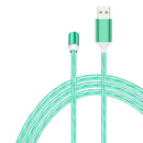 USB to Micro USB Magnetic Suction Colorful Streamer Mobile Phone Charging Cable, Length: 2m(Green Light)