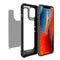 For iPhone 12 / 12 Pro Transparent Carbon Fiber Texture Rugged Full Body TPU+PC Scratch-Resistant Shockproof Case(Black)