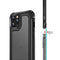 For iPhone 12 / 12 Pro Transparent Carbon Fiber Texture Rugged Full Body TPU+PC Scratch-Resistant Shockproof Case(Black)