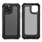 For iPhone 12 / 12 Pro Transparent Carbon Fiber Texture Rugged Full Body TPU+PC Scratch-Resistant Shockproof Case(Black)