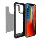 For iPhone 12 Pro Max Transparent Carbon Fiber Texture Rugged Full Body TPU+PC Scratch-Resistant Shockproof Case(Black)
