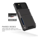 For iPhone 12 mini Scratch-Resistant Shockproof Heavy Duty Rugged Armor Protective Case with Card Slot(Blue)