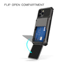 For iPhone 12 mini Scratch-Resistant Shockproof Heavy Duty Rugged Armor Protective Case with Card Slot(Dark Grey)