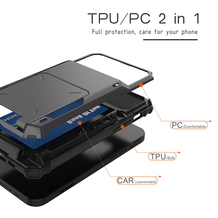 For iPhone 12 Pro Max Scratch-Resistant Shockproof Heavy Duty Rugged Armor Protective Case with Card Solt(Dark Grey)