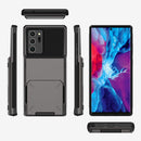 For Samsung Galaxy Note20 Scratch-Resistant Shockproof Heavy Duty Rugged Armor Protective Case with Card Slot(Dark Grey)