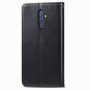 For OPPO Reno 2F/Reno 2Z Retro Solid Color Leather Buckle Phone Case with Lanyard & Photo Frame & Card Slot & Wallet & Stand Function(Black)
