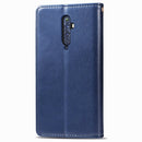 For OPPO Reno 2F/Reno 2Z Retro Solid Color Leather Buckle Phone Case with Lanyard & Photo Frame & Card Slot & Wallet & Stand Function(Blue)