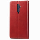 For OPPO Reno 2F/Reno 2Z Retro Solid Color Leather Buckle Phone Case with Lanyard & Photo Frame & Card Slot & Wallet & Stand Function(Red)