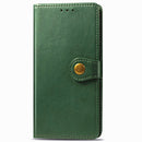 For OPPO Reno 2F/Reno 2Z Retro Solid Color Leather Buckle Phone Case with Lanyard & Photo Frame & Card Slot & Wallet & Stand Function(Green)
