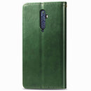 For OPPO Reno 2F/Reno 2Z Retro Solid Color Leather Buckle Phone Case with Lanyard & Photo Frame & Card Slot & Wallet & Stand Function(Green)