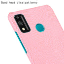 For Huawei Honor 9X Lite Shockproof Crocodile Texture PC + PU Case(Pink)