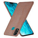 For Huawei Honor 9X Lite Shockproof Crocodile Texture PC + PU Case(Brown)