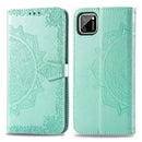 For OPPO Realme C11 Mandala Flower Embossed Horizontal Flip Leather Case with Bracket / Card Slot / Wallet / Lanyard(Green)