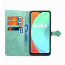 For OPPO Realme C11 Mandala Flower Embossed Horizontal Flip Leather Case with Bracket / Card Slot / Wallet / Lanyard(Green)